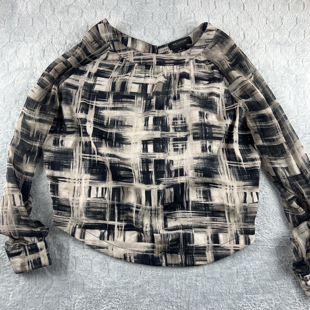Miss Me MM Couture Long Sleeve Abstract Retro Long Sleeve Blouse Women's Size S